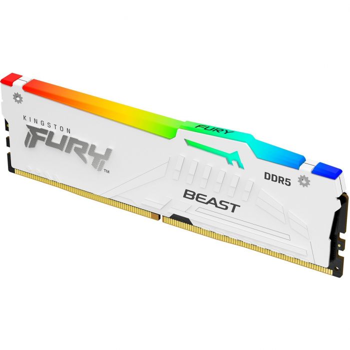 Пам'ять ПК Kingston DDR5 32GB 5600 FURY Beast  RGB XMP Білий