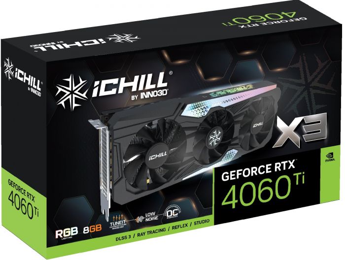 Відеокарта INNO3D GeForce RTX 4060 Ti 8GB GDDR6 ICHILL X3