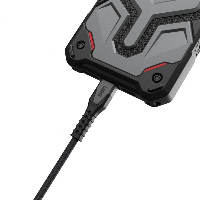 Кабель USB-C > USB-C заряджання/синхронізації UAG, 1.5м, 60Вт, Type-C, Rugged Kevlar, Black/Gray