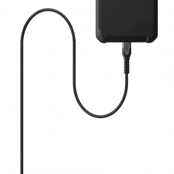Кабель USB-C > USB-C заряджання/синхронізації UAG, 1.5м, 60Вт, Type-C, Rugged Kevlar, Black/Gray