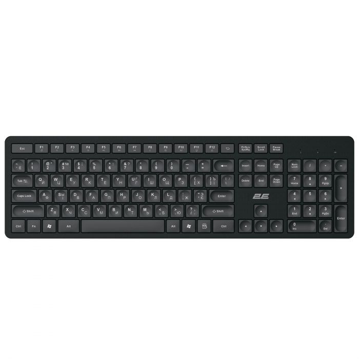 Клавіатура мембранна 2E KS260 106key, WL, EN/UK/RU, чорний