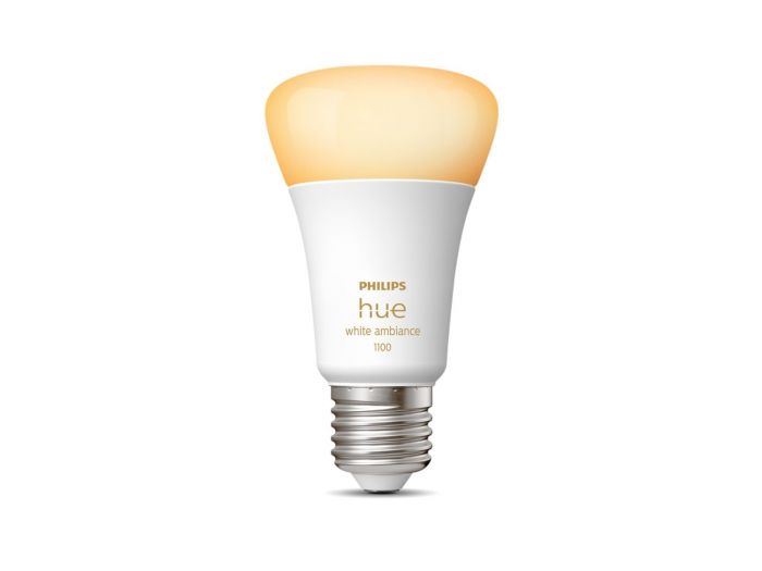 Лампа розумна Philips Hue E27, 11W(60Вт), 2200K-6500K, Tunable white, ZigBee, Bluetooth, димування