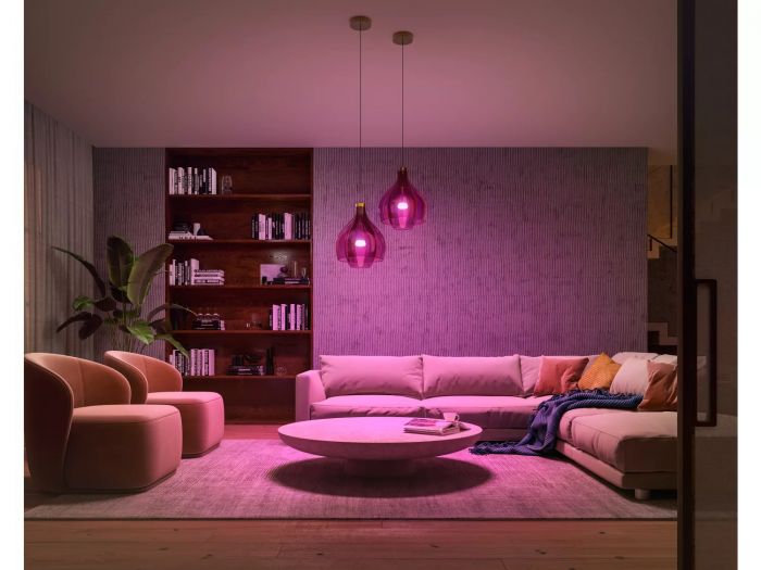 Лампа розумна Philips Hue E27, 11W(60Вт), 2000K-6500K, RGB, ZigBee, Bluetooth, димування