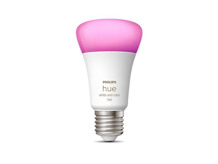 Лампа розумна Philips Hue E27, 11W(60Вт), 2000K-6500K, RGB, ZigBee, Bluetooth, димування