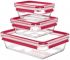 Набір контейнерів Tefal Master Seal, 3шт, жаростійке скло, прозорий