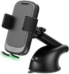 Автомобільний тримач смартфона 2Е автоматичний/бездротова зарядка, 2хUSB 60Вт