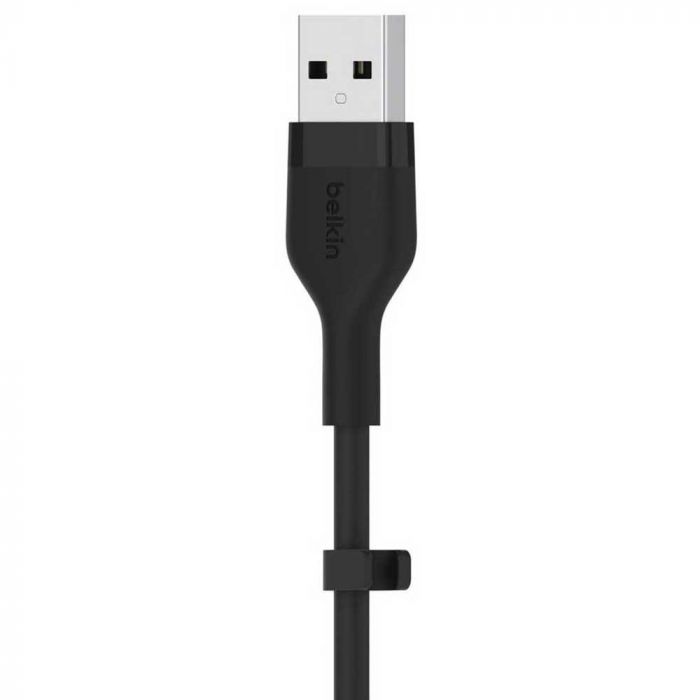Кабель USB-A > Lightning заряджання/синхронізації Belkin, 2м, силіконовий з кліпсою, чорний