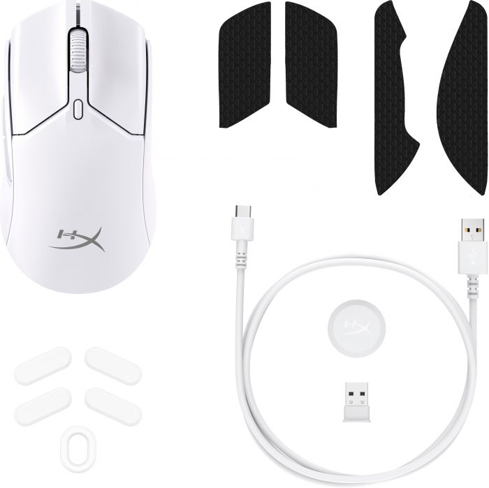 Миша HyperX Pulsefire Haste 2 mini, RGB, USB-A/WL/BT, білий