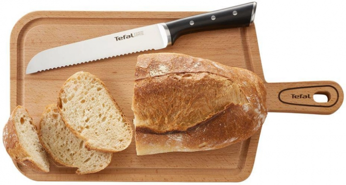 Ніж для хліба Tefal Ice Force, 20см, нержавіюча сталь, платик, чорний