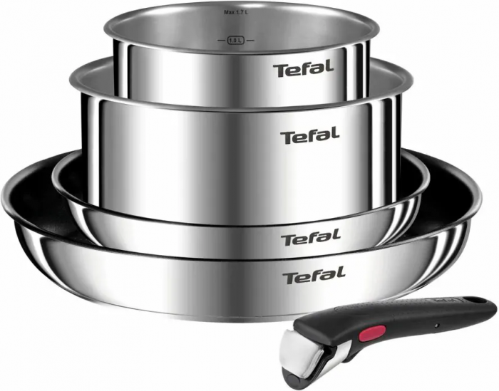 Набір посуду Tefal Ingenio Emotion, 5пр., нержавіюча сталь, бакеліт, сріблястий