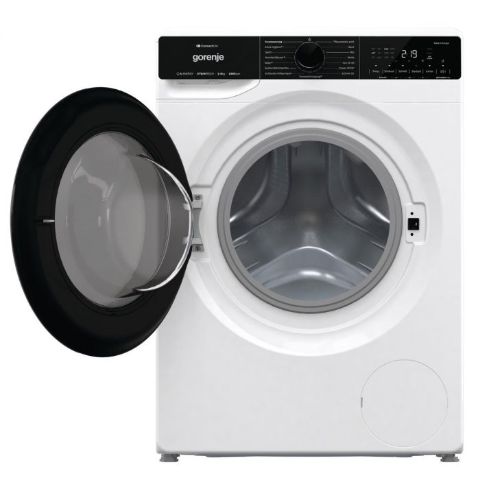 Пральна машина Gorenje фронтальна, 8кг, 1400, A+++, 55см, дисплей, інвертор, пара, Wi-Fi, білий