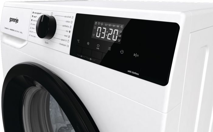 Пральна машина Gorenje фронтальна, 7кг, 1400, A+++, 47см, дисплей, пара, інвертор, білий