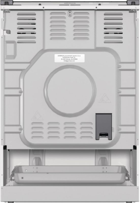 Плита Gorenje комбінована, 71л, 60x60см, приготування з паром, програматор, дисплей, чавун, з кришкою, білий