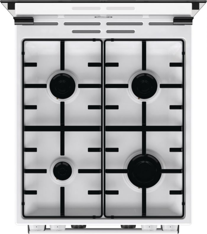 Плита Gorenje комбінована, 70л, 50x60см, дисплей, IconLed, емальовані, білий