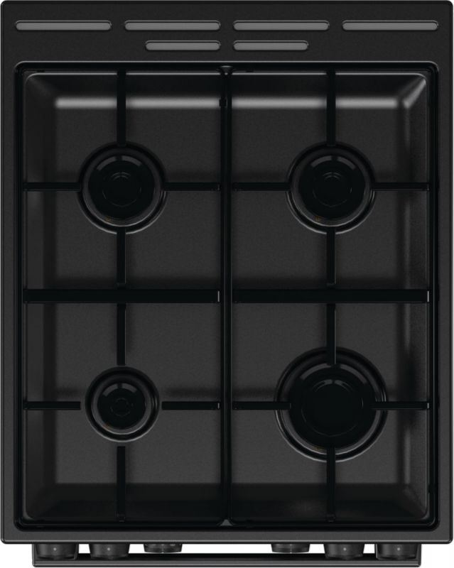 Плита Gorenje комбінована, 62л, 50x60см, дисплей, IconLed, емальовані, чорний 