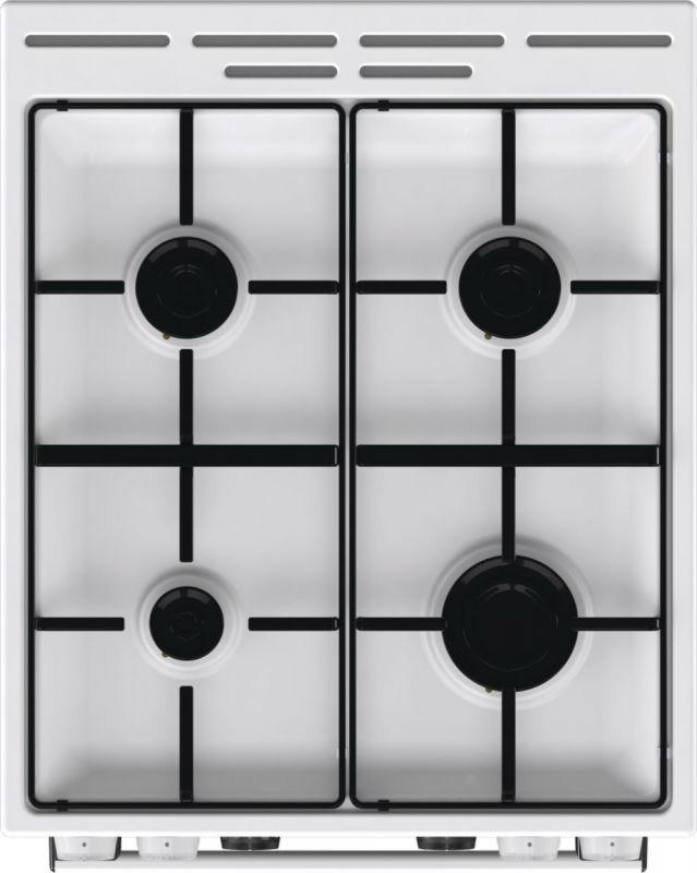 Плита Gorenje комбінована, 62л, 50x60см, дисплей, IconLed, емальовані, білий