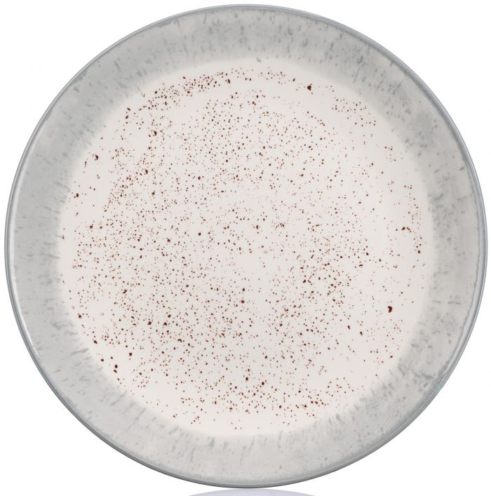 Тарілка обідня Ardesto Siena, 27см, порцеляна, біло-сірий