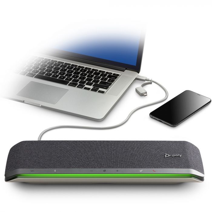 Спікерфон Poly Sync 60-M, сертифікат Microsoft Teams, 6 x Bi-Mic, радіус 3 м,  USB-A, USB-C, Bluetooth, сірий