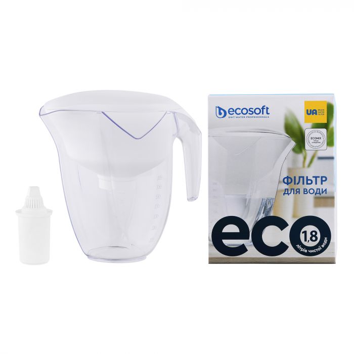 Фільтр-глечик Ecosoft ECO 3л (1.8л очищеної води), білий