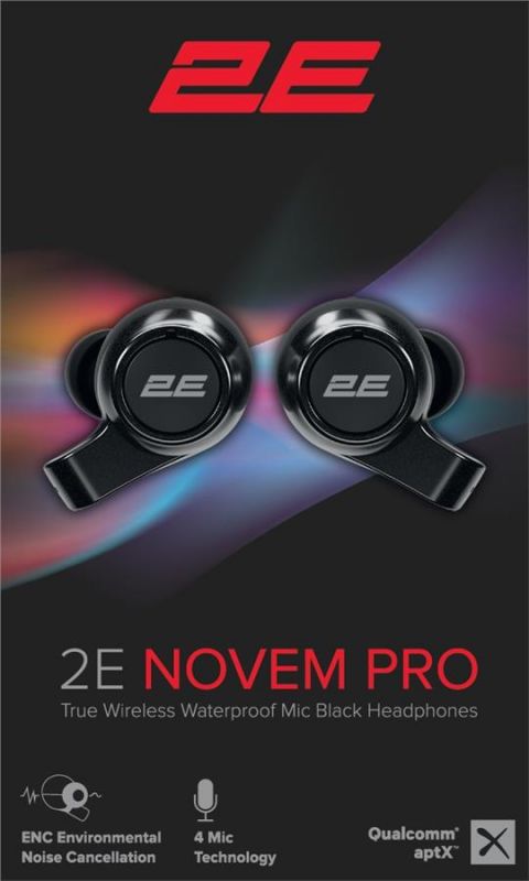 Навушники 2E Novem Pro True Wireless Waterproof Mic Black