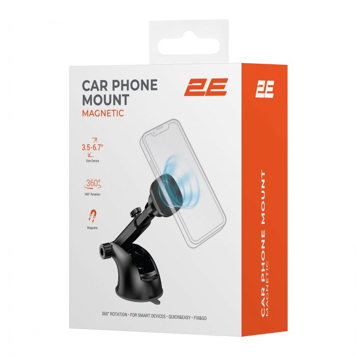 Автомобільний тримач смартфона 2Е Magnetic, чорний