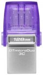 Накопичувач Kingston  128GB USB 3.2 Type-A Gen1 + Type-C DT microDuo 3C R200MB/s