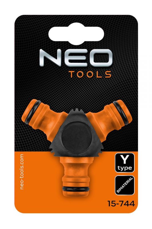 Конектор-трійник для шланга Neo Tools 1/2"-3/4", двокомпонентний