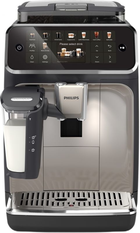 Кавомашина Philips Series 5500, 1.9л, зерно+мелена, автомат.капуч, дисплей, авторецептів -12, чорно-срібний