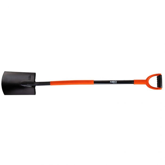 Лопата штикова Neo Tools пряма, руків'я металеве D-подібне, 125см, 2.12кг