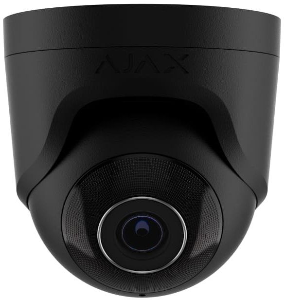 IP-Камера дротова Ajax TurretCam, 8мп, 2.8мм, Poe, True WDR, IP 65, ІЧ 35м, аудіо, кут огляду 100° до 110°, купольна, чорна