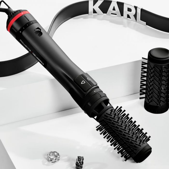 Фен-щітка Rowenta x Karl Lagerfeld Activ Keratin&Shine, 1000Вт, 2 режими, іоніз-я, чорний