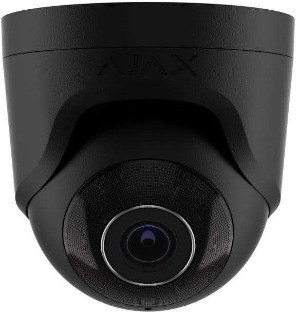 IP-Камера дротова Ajax TurretCam, 5мп, 4мм, Poe, True WDR, IP 65, ІЧ 35м, аудіо, кут огляду 75°до 85°, купольна, чорна