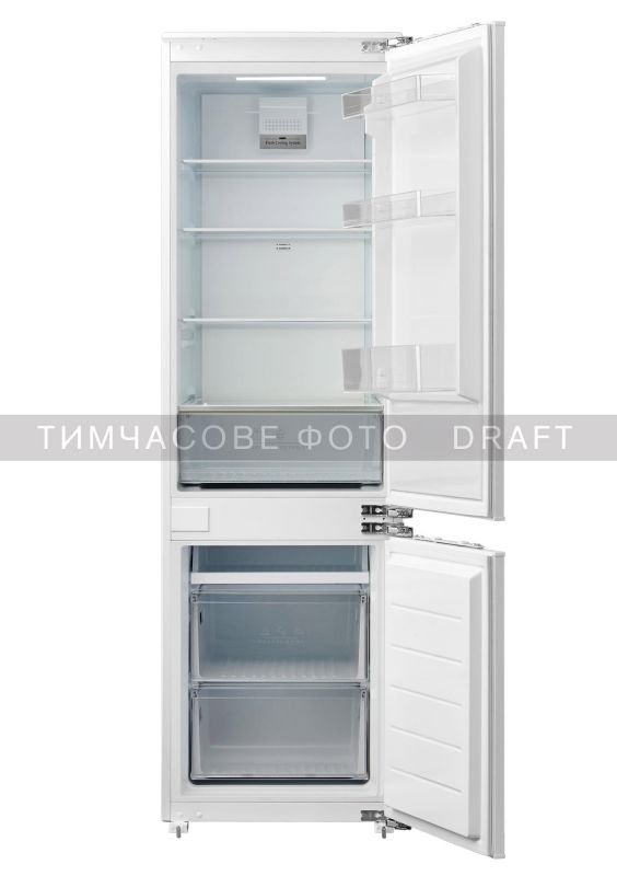 Холодильник ARDESTO вбуд. з нижн. мороз., 177x54.5x54, xолод.відд.-180л, мороз.відд.-68л, 2дв., А+, NF, door-on-door, білий