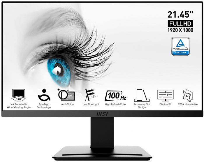 Монітор MSI 21.45" PRO MP223 D-Sub, HDMI, Audio, VA, 100Hz, 4ms, sRGB 99%