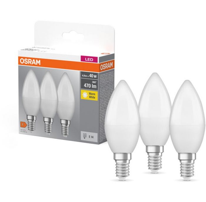 Набір ламп 3шт OSRAM LED E14 4.9Вт 2700К 470Лм B40