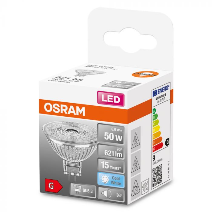 Лампа OSRAM LED GU5.3 8Вт 4000К 621Лм MR1650 12В STAR