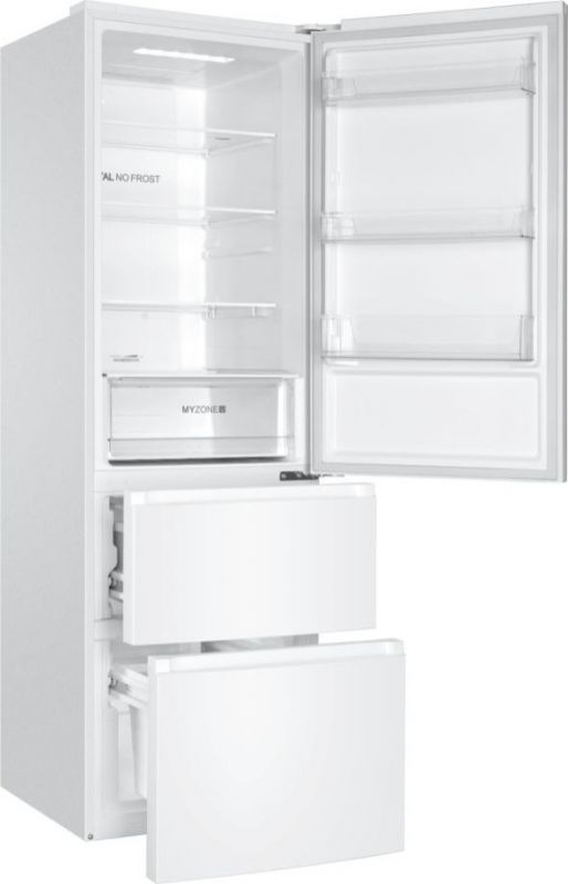 Холодильник Haier багатодверний, 190.5x59.5х67.5, холод.відд.-233л, мороз.відд.-97л, 3дв., А++, NF, інв., дисплей, зона нульова, білий