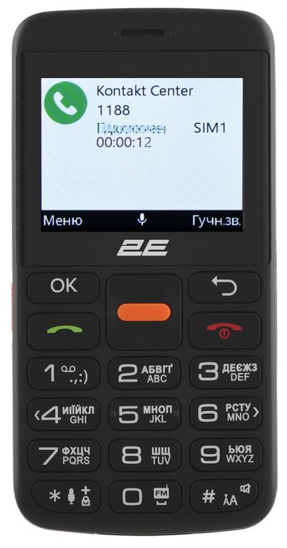 Мобільний телефон 2E T180 MAX 2.3" 2SIM, 1000мА•год, чорний