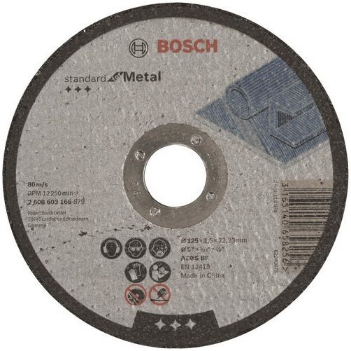 Диск відрізний Bosch Standard по металу 125 х 2.5мм, прямий
