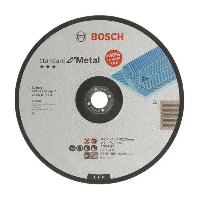 Диск відрізний шліфувальний Bosch Standard, 230х22.23мм, по металу
