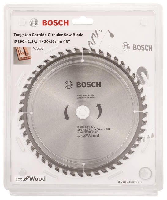 Диск пиляльний Bosch Eco for Wood 190x2.2x20-48T