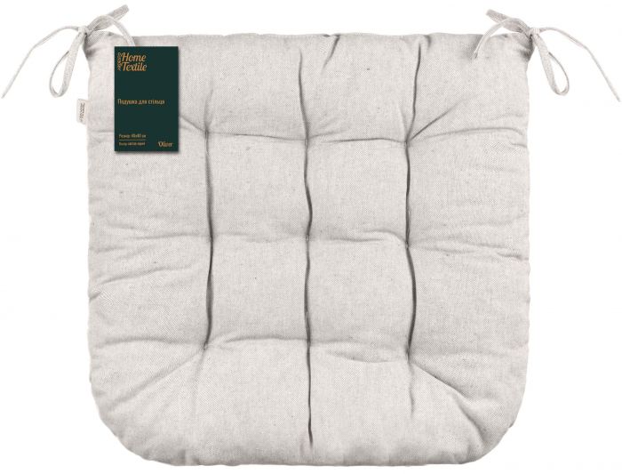 Подушка для стільця Ardesto Oliver, 40х40см, 100% бавовна, нап-ч: 50% холоф, 50% пп, сірий світлий