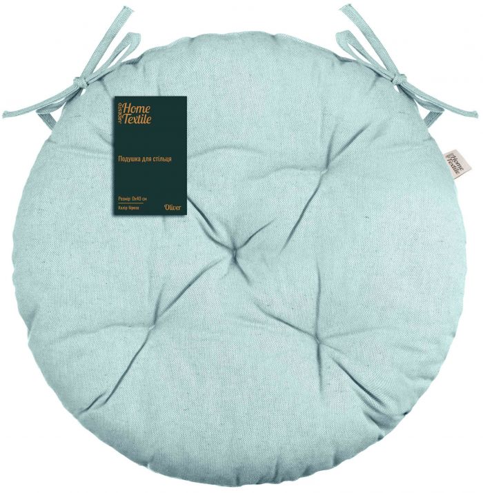 Подушка для стільця Ardesto Oliver, 40см, 100% бавовна, нап-ч: 50% холоф, 50% пп, бірюза