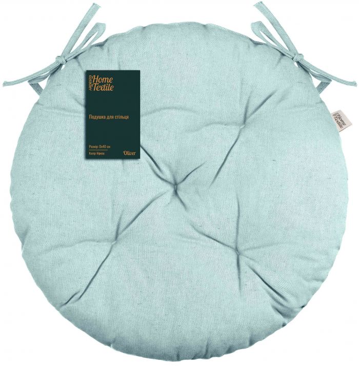 Подушка для стільця Ardesto Oliver, 40см, 100% бавовна, нап-ч: 50% холоф, 50% пп, аквамарин