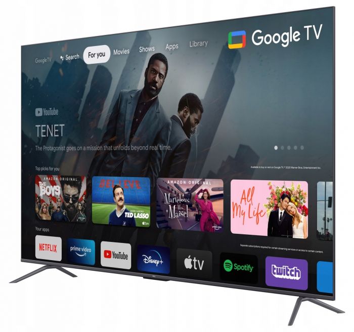 Телевізор 85" TCL QLED 4K 60Hz Smart Google TV Black