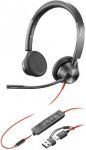 Гарнітура комп'ютерна стерео On-ear Poly Blackwire 3325-M, USB-A, USB-C, всеспрямований, Microsoft Teams, чорний