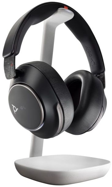 Гарнітура комп'ютерна стерео On-ear Poly Voyager Surround 85-M з підставкою для заряджання, BT 5.3, USB-A, USB-C, 3.5 мм, 10 x Omni-mic, ANC, SoundGuard Digital, Smart sensor, сертифікати Microsoft Teams, Microsoft Teams Open Office, Zoom, fast charge, чорний