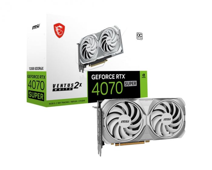 Відеокарта MSI GeForce RTX 4070 SUPER 12GB GDDR6X VENTUS 2X WHITE OC білий