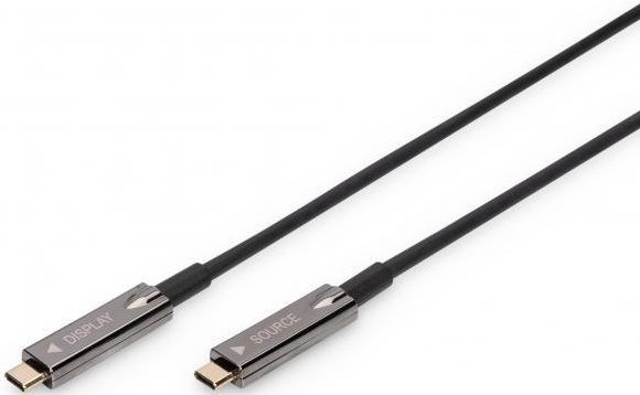 Кабель DIGITUS USB-C UHD 4K, AOC hybrid-fiber, type C M/M, 15м, чорний