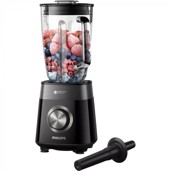Блендер PHILIPS стаціонарний Series 5000, 1200Вт, чаша-2000мл, скло, чорний
